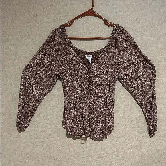 Japna Brown Floral Blouse - Picture 3 of 5